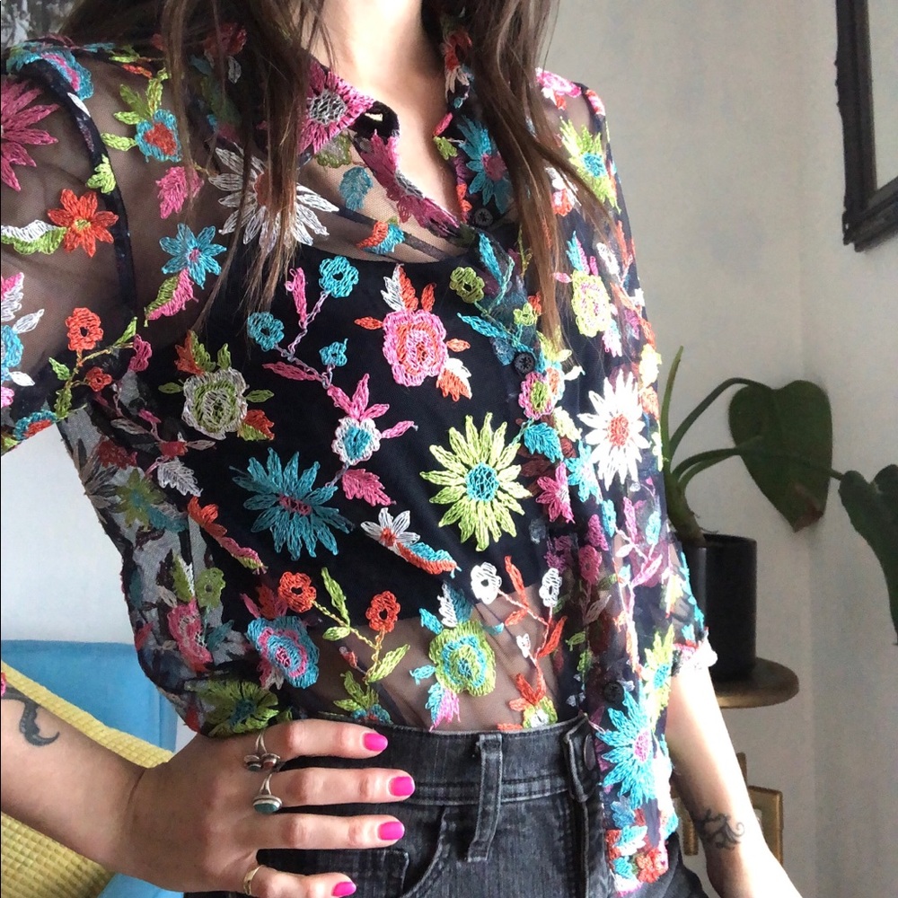 1990s Vintage Christian LaCroix embroidered shirt